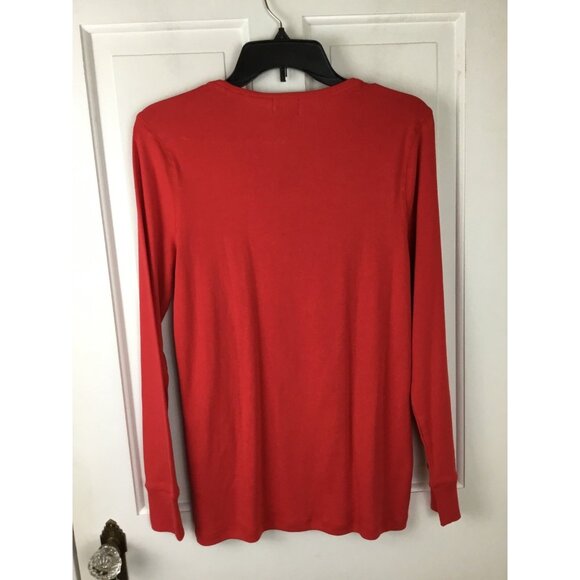 J. Crew Holiday Crew Long Sleeve Christmas Pajama Top Pullover Red Size M NWT - Picture 4 of 5
